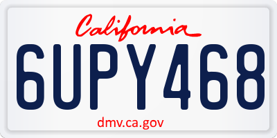 CA license plate 6UPY468