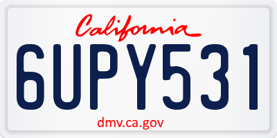CA license plate 6UPY531