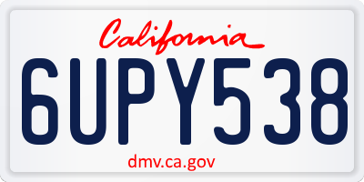 CA license plate 6UPY538