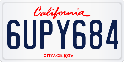 CA license plate 6UPY684