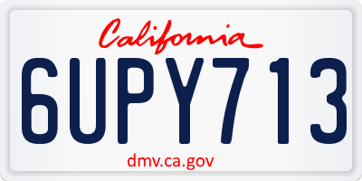CA license plate 6UPY713