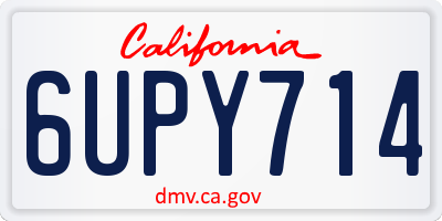 CA license plate 6UPY714