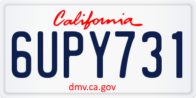 CA license plate 6UPY731