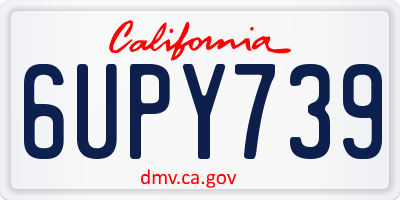 CA license plate 6UPY739