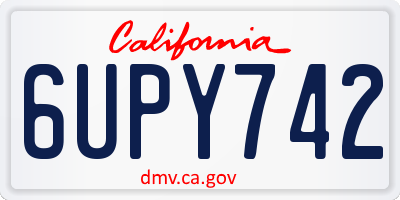 CA license plate 6UPY742