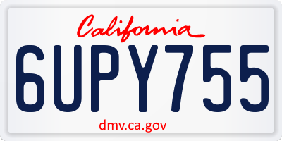 CA license plate 6UPY755
