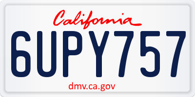 CA license plate 6UPY757