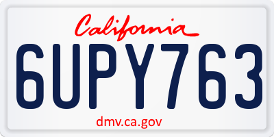CA license plate 6UPY763