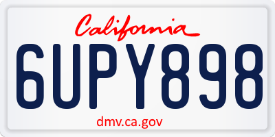 CA license plate 6UPY898
