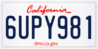 CA license plate 6UPY981