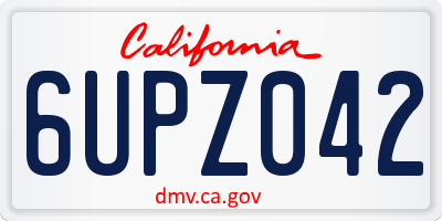 CA license plate 6UPZ042