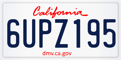 CA license plate 6UPZ195