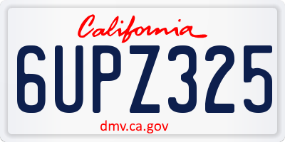 CA license plate 6UPZ325