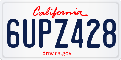 CA license plate 6UPZ428
