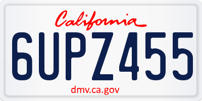 CA license plate 6UPZ455
