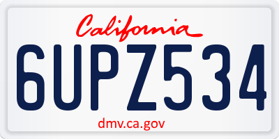 CA license plate 6UPZ534