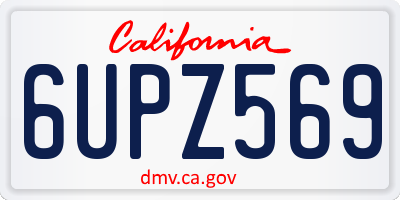 CA license plate 6UPZ569