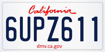 CA license plate 6UPZ611