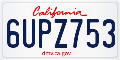 CA license plate 6UPZ753