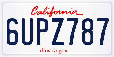 CA license plate 6UPZ787