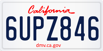 CA license plate 6UPZ846