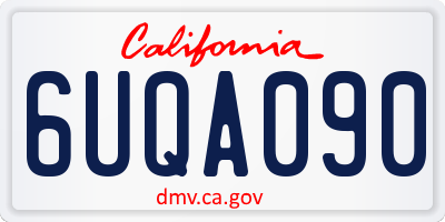CA license plate 6UQA090