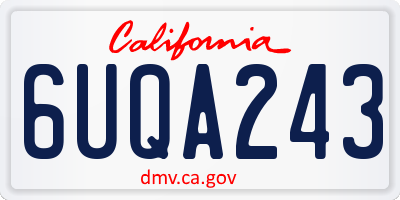 CA license plate 6UQA243