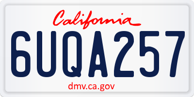CA license plate 6UQA257