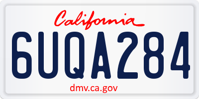 CA license plate 6UQA284