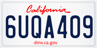 CA license plate 6UQA409