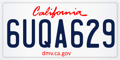 CA license plate 6UQA629