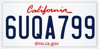 CA license plate 6UQA799