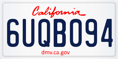 CA license plate 6UQB094