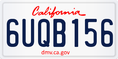 CA license plate 6UQB156