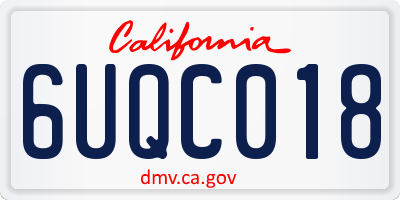 CA license plate 6UQC018