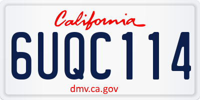 CA license plate 6UQC114