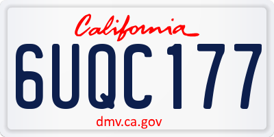 CA license plate 6UQC177