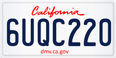 CA license plate 6UQC220