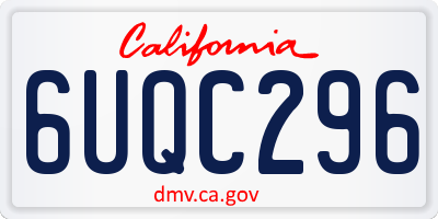CA license plate 6UQC296