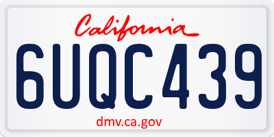 CA license plate 6UQC439