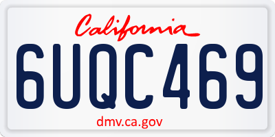 CA license plate 6UQC469
