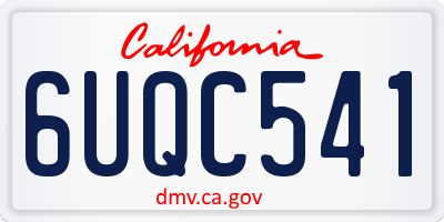 CA license plate 6UQC541