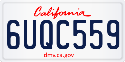 CA license plate 6UQC559