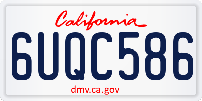 CA license plate 6UQC586