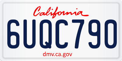 CA license plate 6UQC790