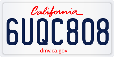 CA license plate 6UQC808