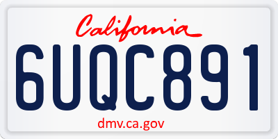 CA license plate 6UQC891