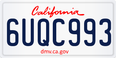 CA license plate 6UQC993