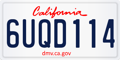 CA license plate 6UQD114