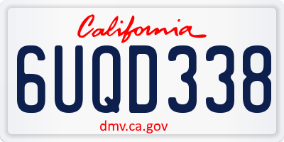 CA license plate 6UQD338